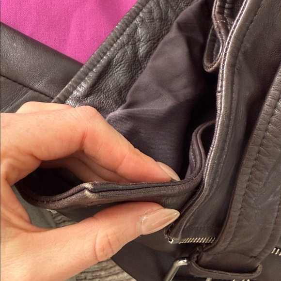 All Saints Dark Balfern Brown Leather Jacket - Picture 13 of 13